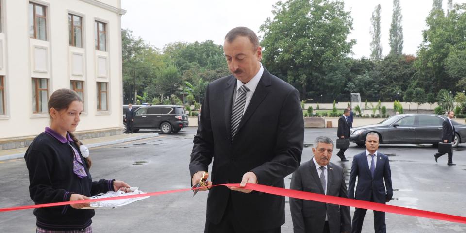 Ilham Aliyev attended the opening of a secondary school in the Gozbarakh village of Zagatala