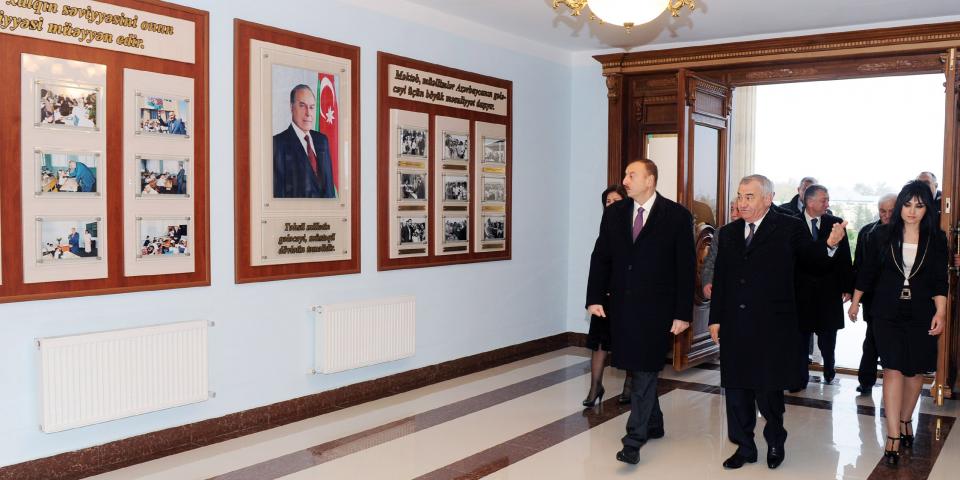 Ilham Aliyev attended the opening of the Horadiz city secondary school No 3