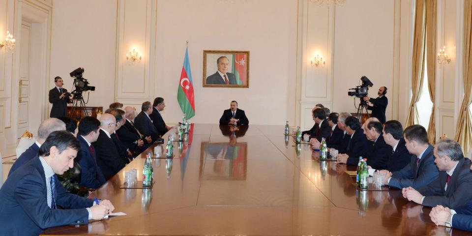 Ilham Aliyev received representatives of foreign countries visiting Azerbaijan to attend the celebration of the 20th anniversary of the National Olympic Committee of Azerbaijan