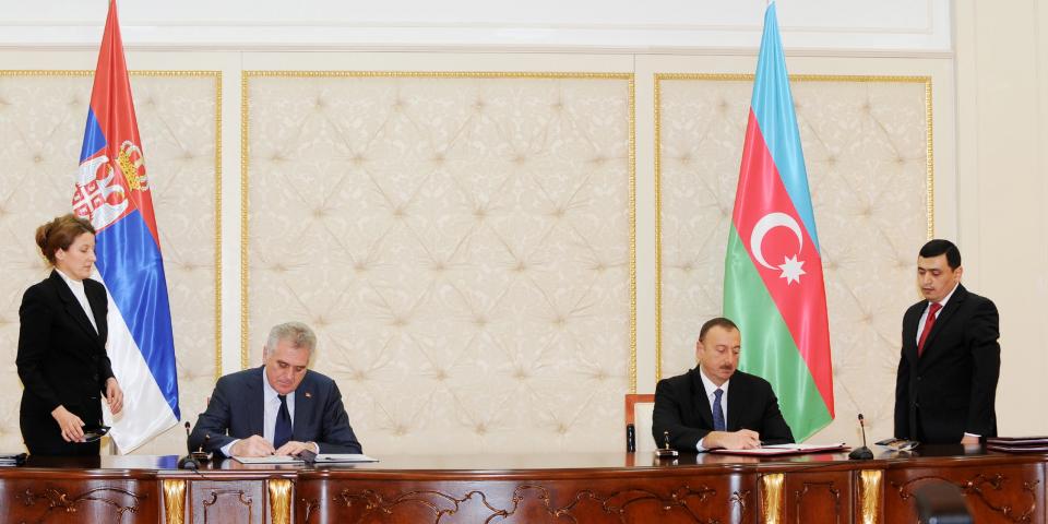 Ceremony of signing Azerbaijani-Serbian documents was held