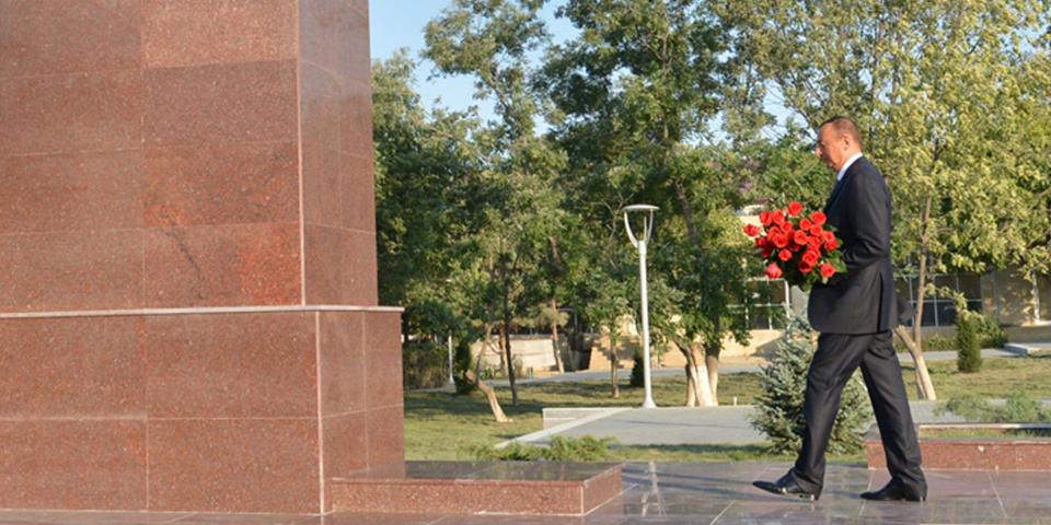 As part of a visit to the northern region of the republic, Ilham Aliyev arrived in Siyazan District
