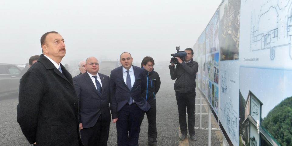 Ilham Aliyev examined the progress of construction of the Gabala summer and winter mountain skiing complex “Tufan”