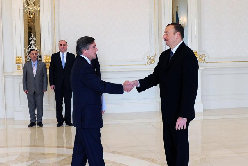 Ilham Aliyev received the credentials of a newly appointed Ambassador of Spain, Cristobal Gonzalez-Aller Jurado