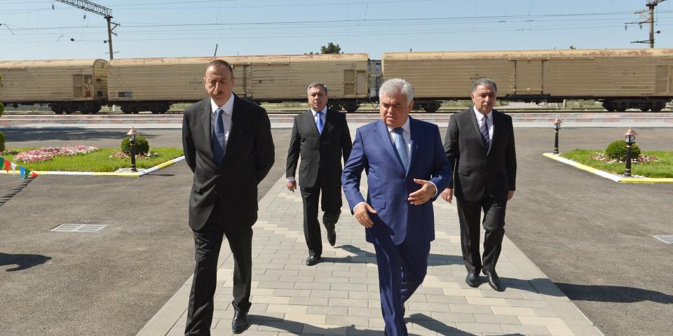 Ilham Aliyev attended the opening ceremony of a new railway station building in Laki