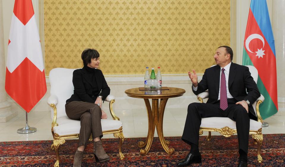 Ilham Aliyev had a one-on-one meeting with President of the Swiss Confederation Micheline Calmy-Rey