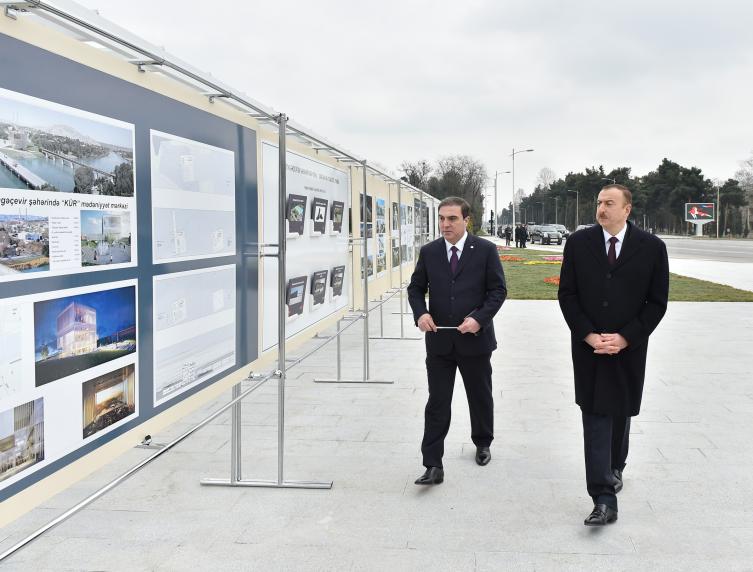 Ilham Aliyev reviewed the ongoing redevelopment work at the Heydar Aliyev Park in Mingachevir