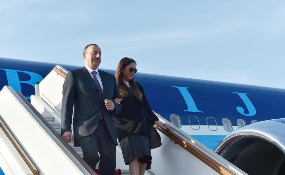 Ilham Aliyev arrived in Russia on a working visit