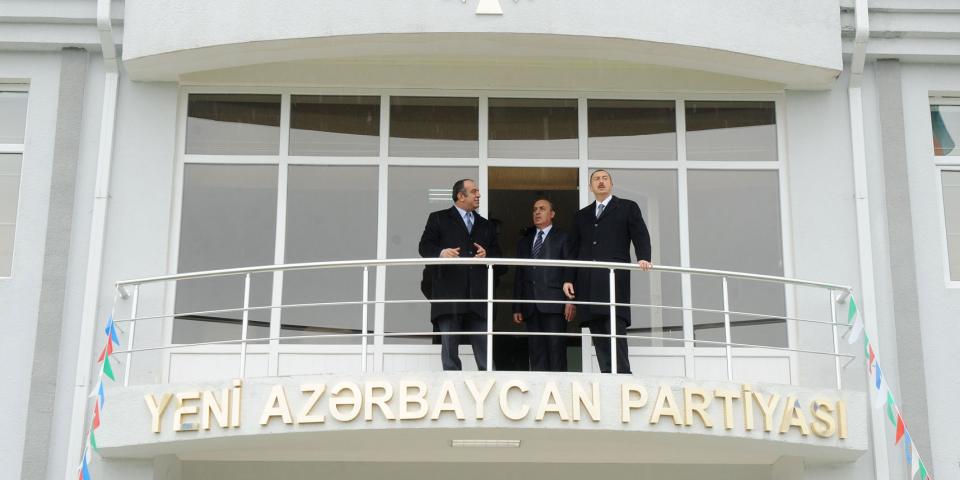 Ilham Aliyev attended the opening of a new office building of the Gakh district branch of the New Azerbaijan Party (NAP)