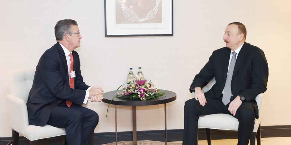 Ilham Aliyev met the Chairman of Global Partnerships at Swiss Re AG