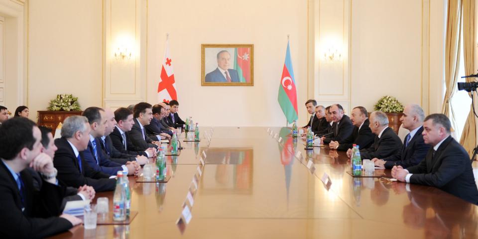 Ilham Aliyev and President of Georgia Mikheil Saakashvili held a meeting in an expanded format