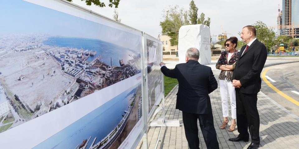 Ilham Aliyev attended the opening of a highway which lays parallel to the seaside road in the Nobel Brothers Avenue in Baku