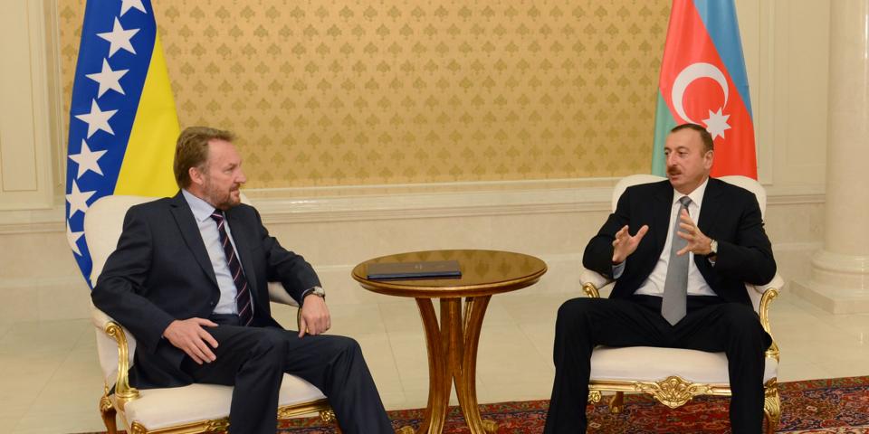 Ilham Aliyev and the Chairman of the Presidency of Bosnia and Herzegovina Bakir Izetbegović had a face-to-face meeting