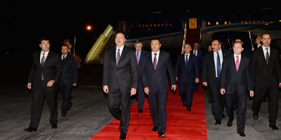 Ilham Aliyev arrived in Tajikistan on an official visit