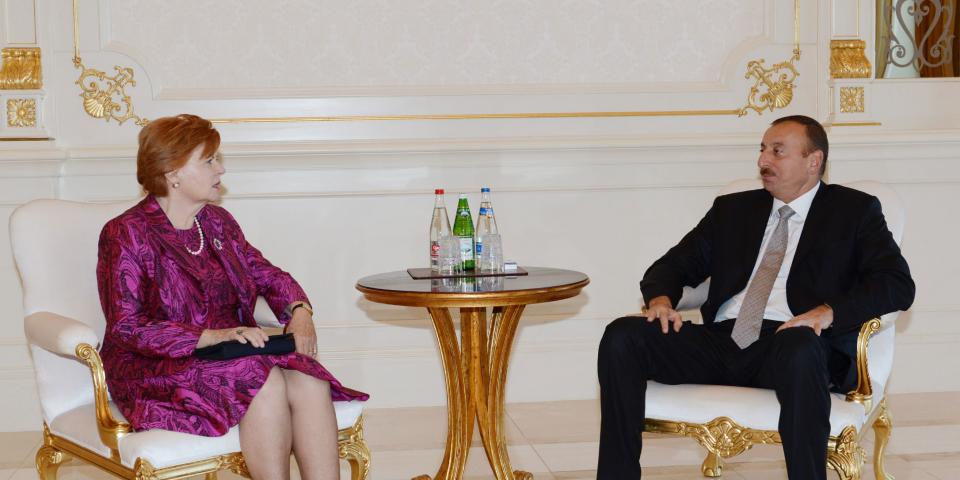 Ilham Aliyev received the former President of Latvia Vaira Vīķe-Freiberga