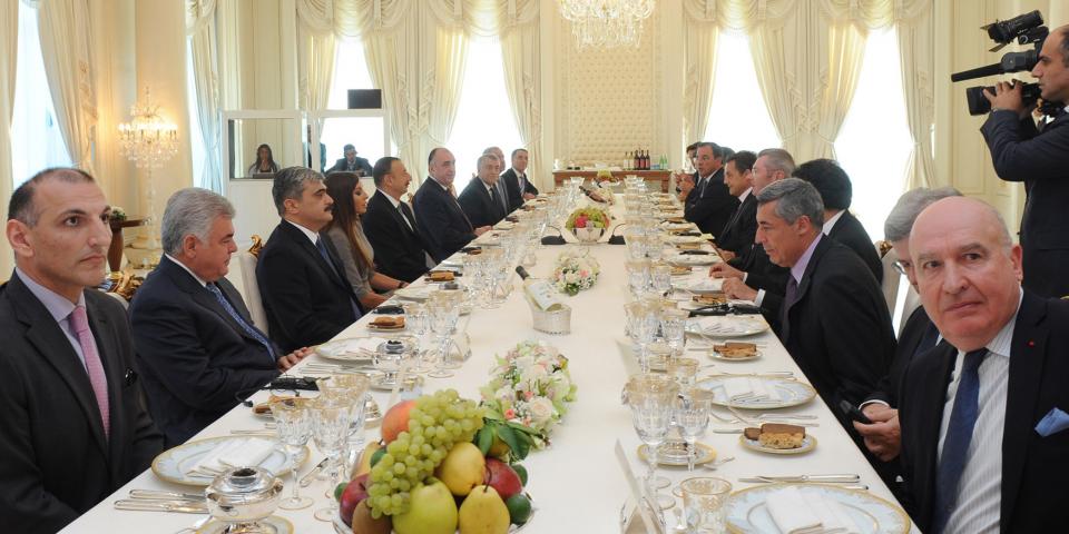 Ilham Aliyev and French President Nicolas Sarkozy had luncheon together