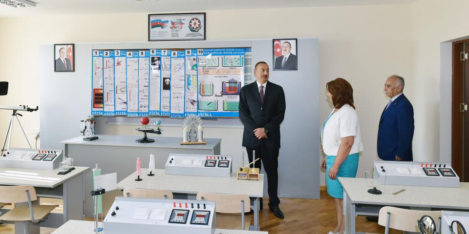 Ilham Aliyev reviewed Technical and Humanitarian Lyceum after repair and reconstruction in Baku