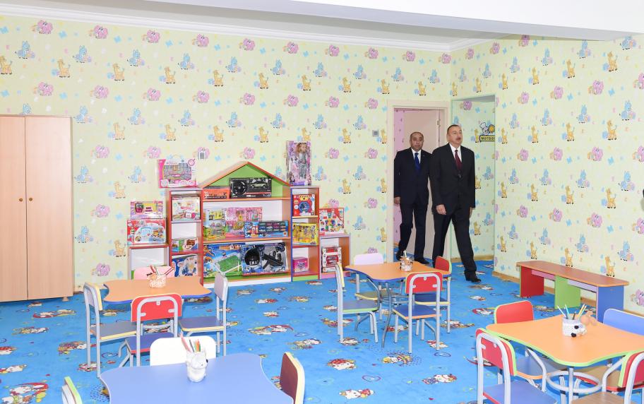 Ilham Aliyev attended the opening of an orphanage-kindergarten in Kurdamir