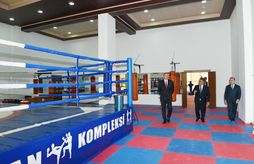 Ilham Aliyev attended the opening of Aghsu Sports Complex