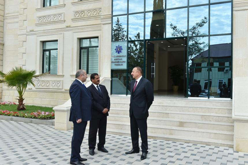 Ilham Aliyev attended the opening of the office building of Kurdamir District branch of New Azerbaijan Party