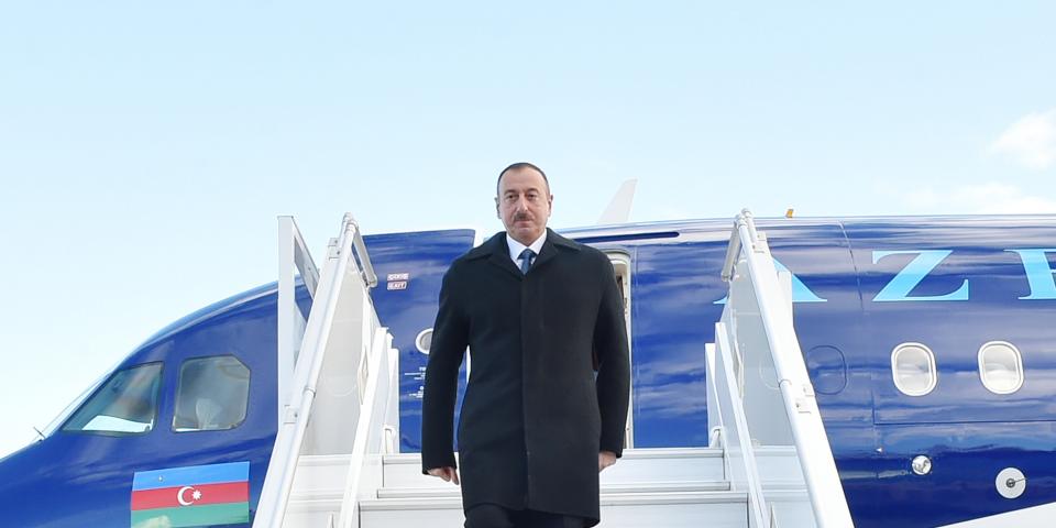 İlham Əliyev MDB Dövlət Başçıları Şurasının iclasında iştirak etmək üçün Qazaxıstana işgüzar səfərə gəlib