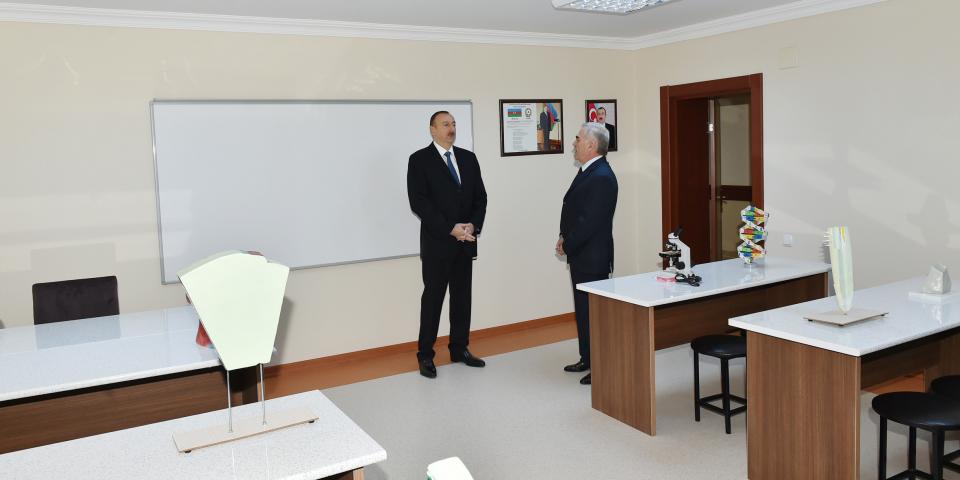 Ilham Aliyev attended the opening of Nehram village secondary school No.2