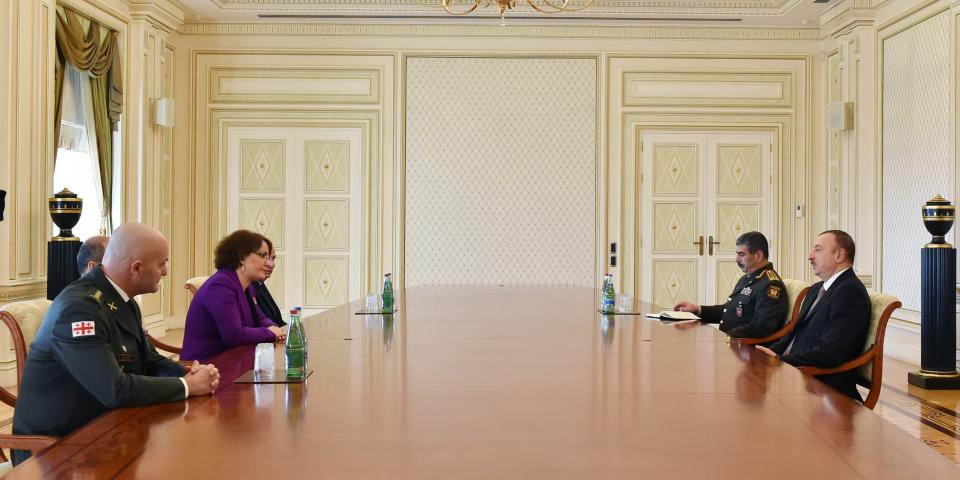 Ilham Aliyev received the Georgian Defence Minister