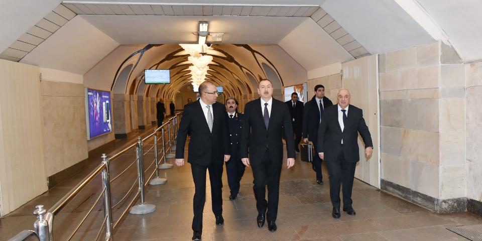 Ilham Aliyev attended the opening of the second exit of “Elmler Akademiyası” metro station