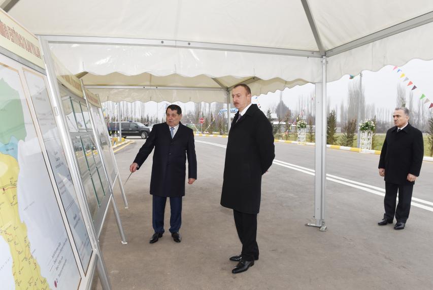 Ilham Aliyev attended opening of Tovuz-Hunanlar-Garakhanli-Duz Jirdakhan highway after reconstruction