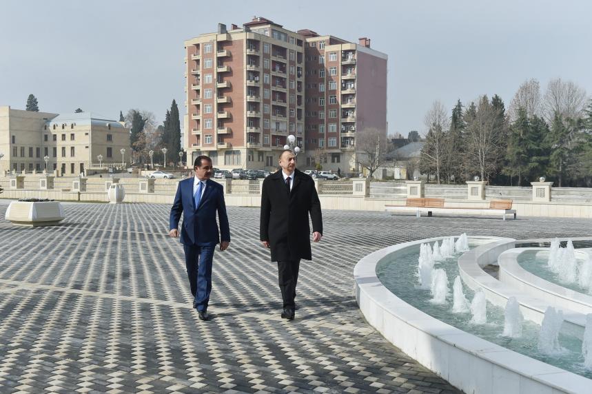 Ilham Aliyev viewed Ganjachay park-boulevard complex