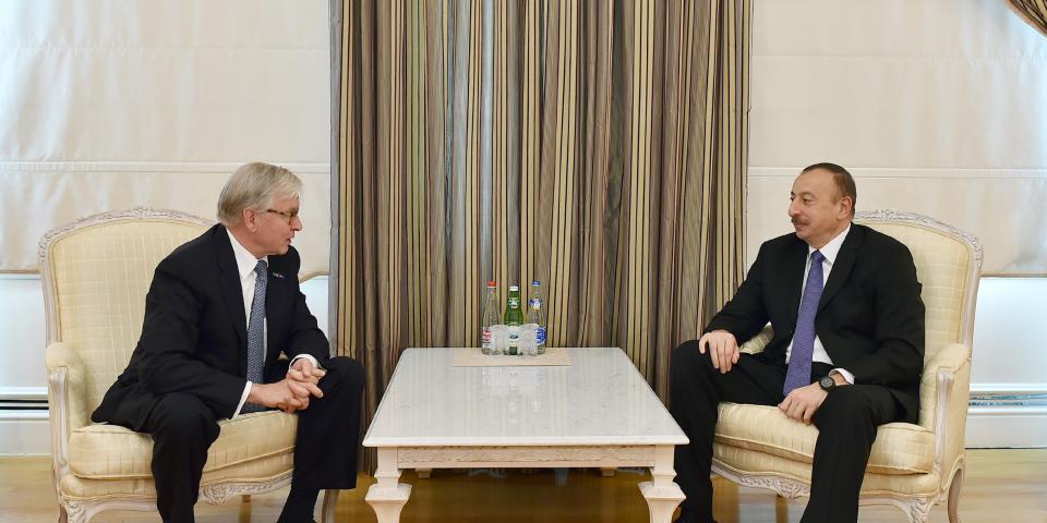 Ilham Aliyev received President of Maastricht School of Management Rene van der Linden