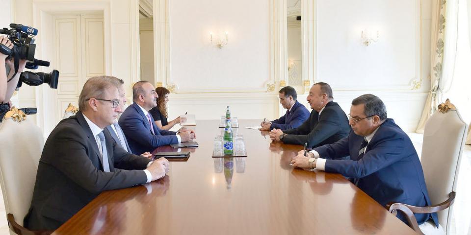 Ilham Aliyev received delegation led by Turkish Foreign Minister