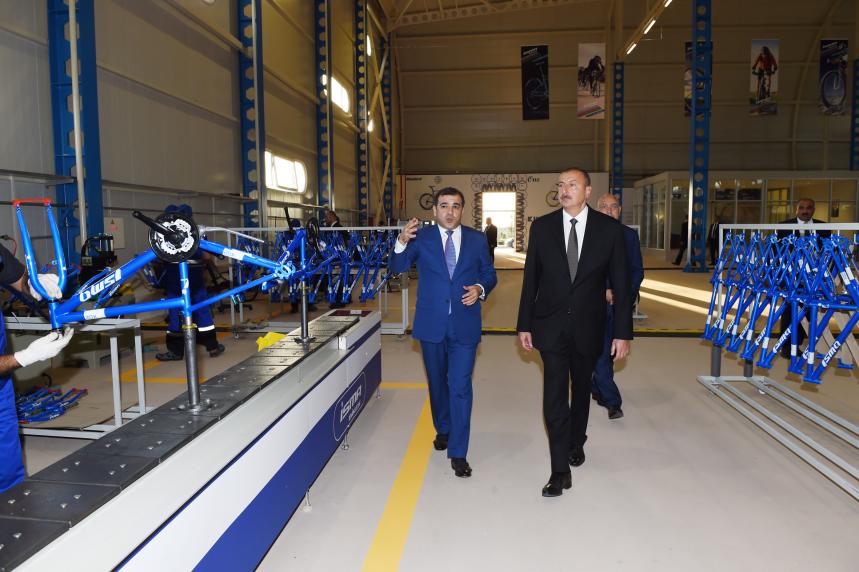 Ilham Aliyev attended opening of bicycle factory in Ismayilli