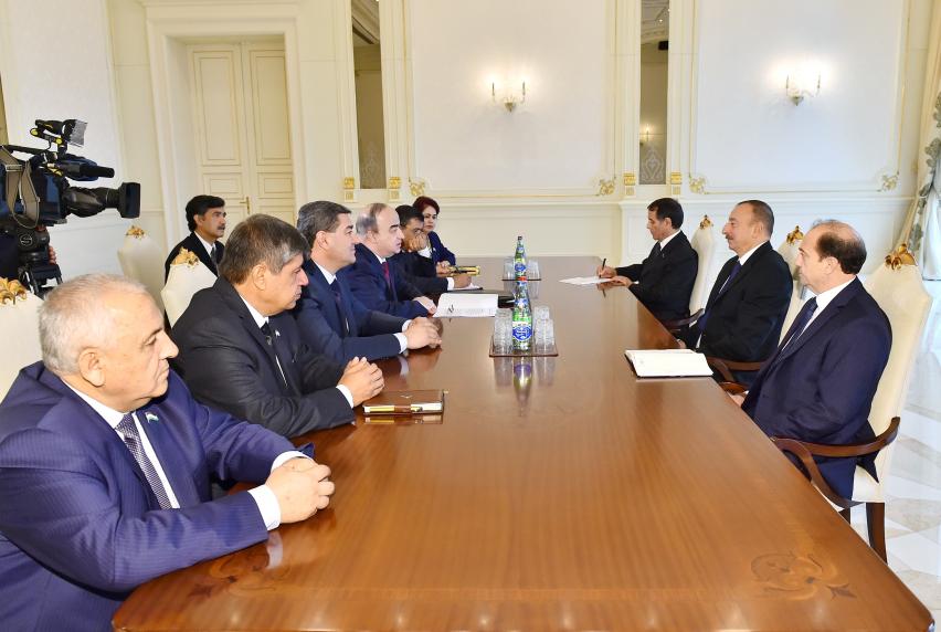 Ilham Aliyev received delegation led by chairman of House of Representatives of Supreme Assembly of Tajikistan