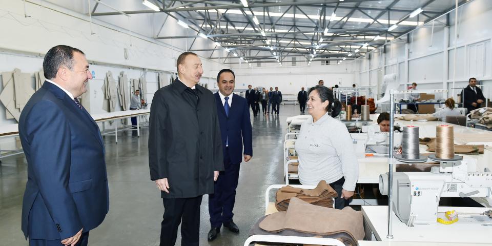 İlham Əliyev Ağstafada “Modern” mebel fabrikinin açılışında iştirak edib