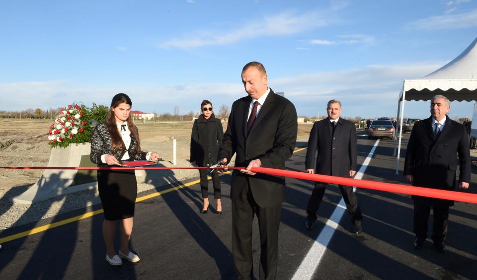 Ilham Aliyev attended the opening of new bridge over Tartar River