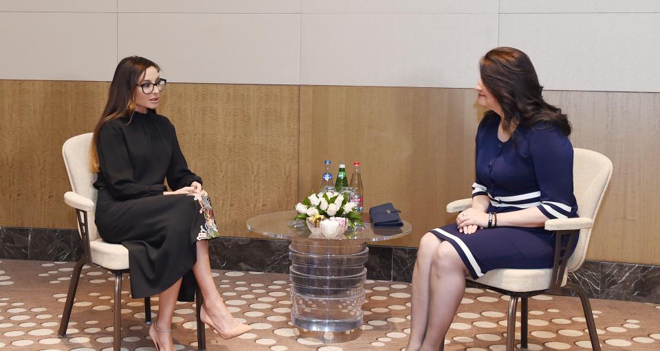 First Vice-President Mehriban Aliyeva meets with Macedonian first lady Maja Ivanova