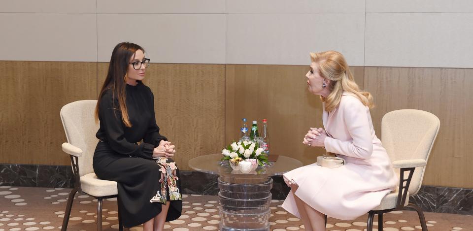 First Vice-President Mehriban Aliyeva meets with UNESCO Goodwill Ambassador Marianna Vardinoyannis