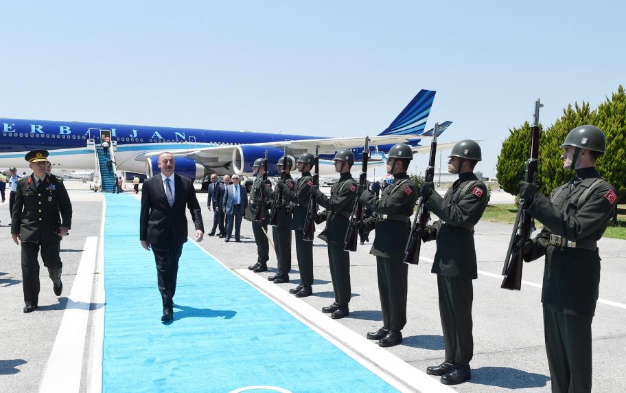 Ilham Aliyev arrived in Turkey for a visit