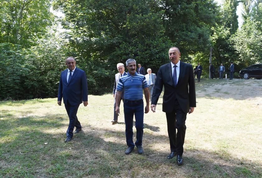 Ilham Aliyev visited Lalapasha villager`s hazelnut farm in Gakh