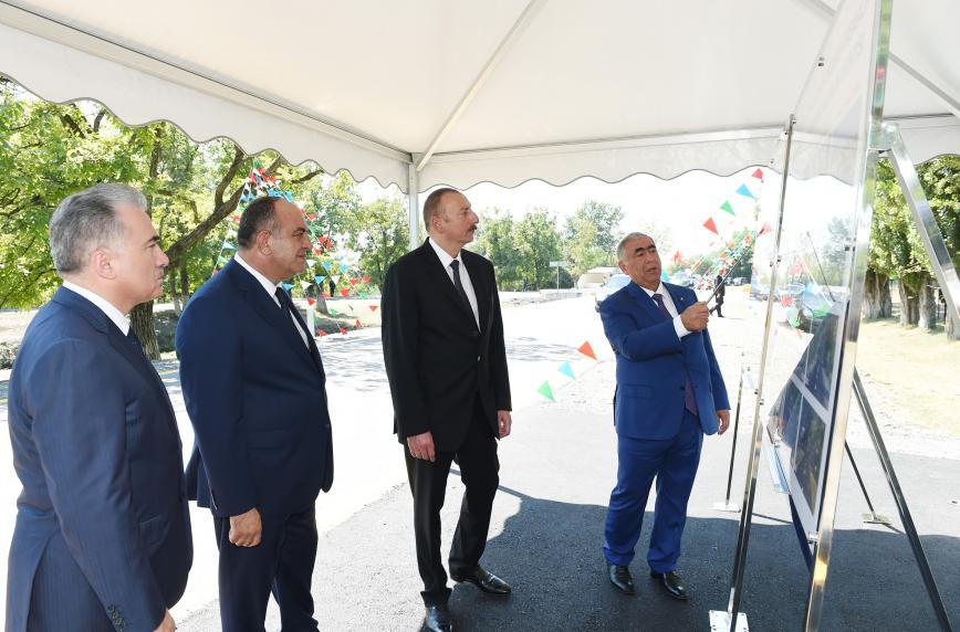 Ilham Aliyev attended opening of Alatamir-Marsan-Tasmali-Zayam-Lalali highway in Gakh