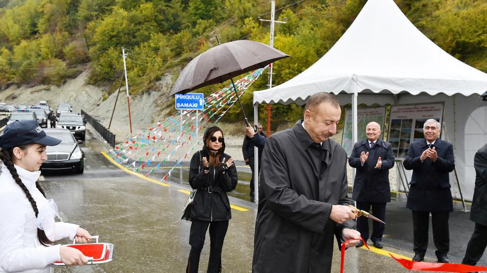 Ilham Aliyev opened Pirgulu-Damirchi highway in Shamakhi