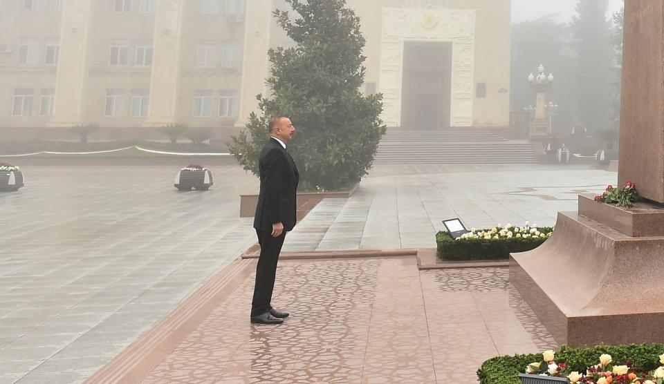 Ilham Aliyev arrived in Ganja city for visit