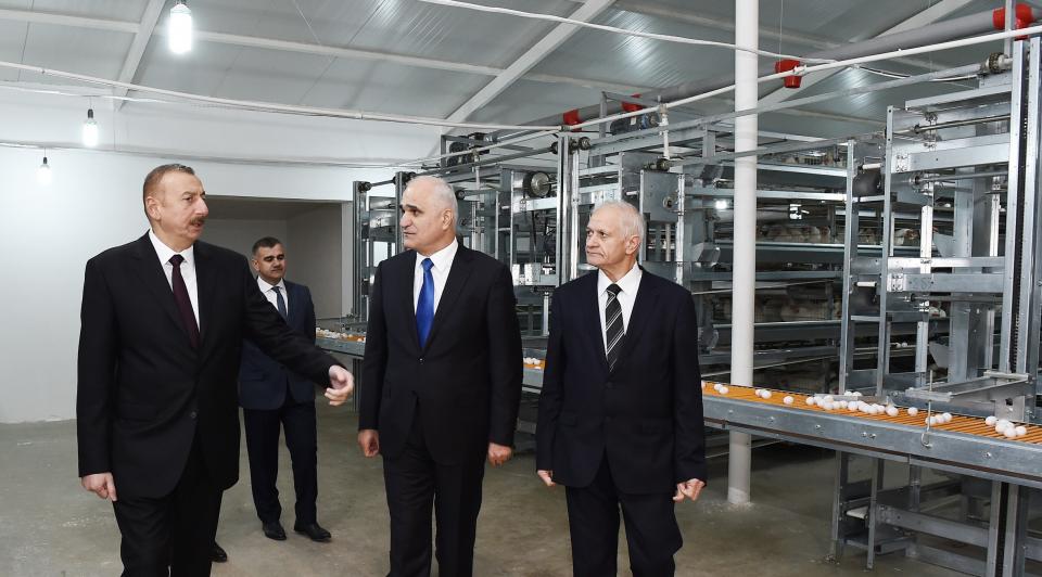 Ilham Aliyev visited poultry farm in Nizami village in Sabirabad district