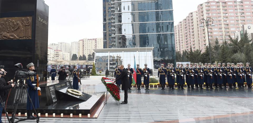 Ilham Aliyev attended ceremony to commemorate Khojaly genocide victims