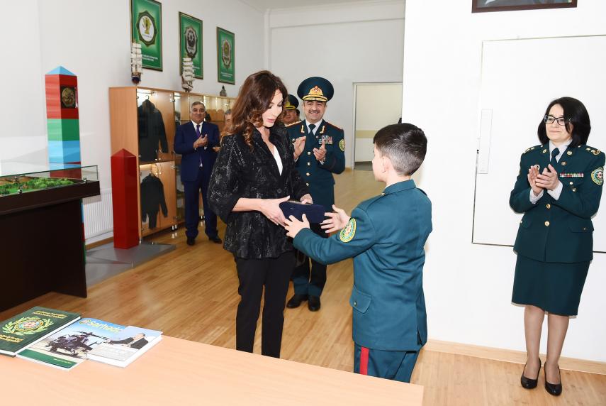 First Vice-President Mehriban Aliyeva attended opening of new education block of Special School of State Border Service