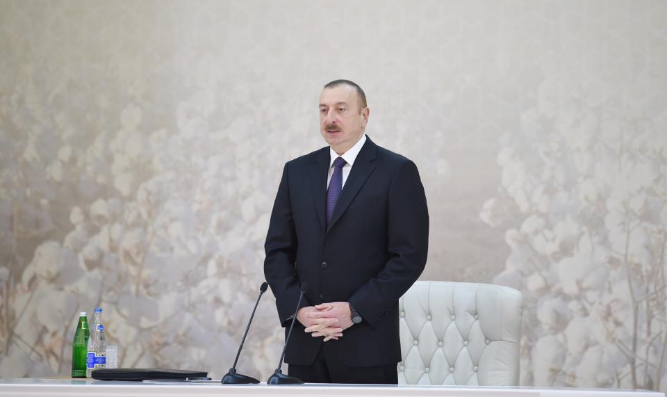 Visit of Ilham Aliyev to Barda