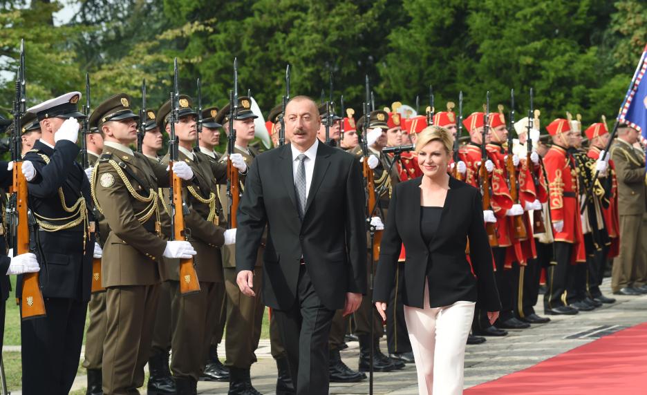 Official welcome ceremony was held for President Ilham Aliyev in Zagreb