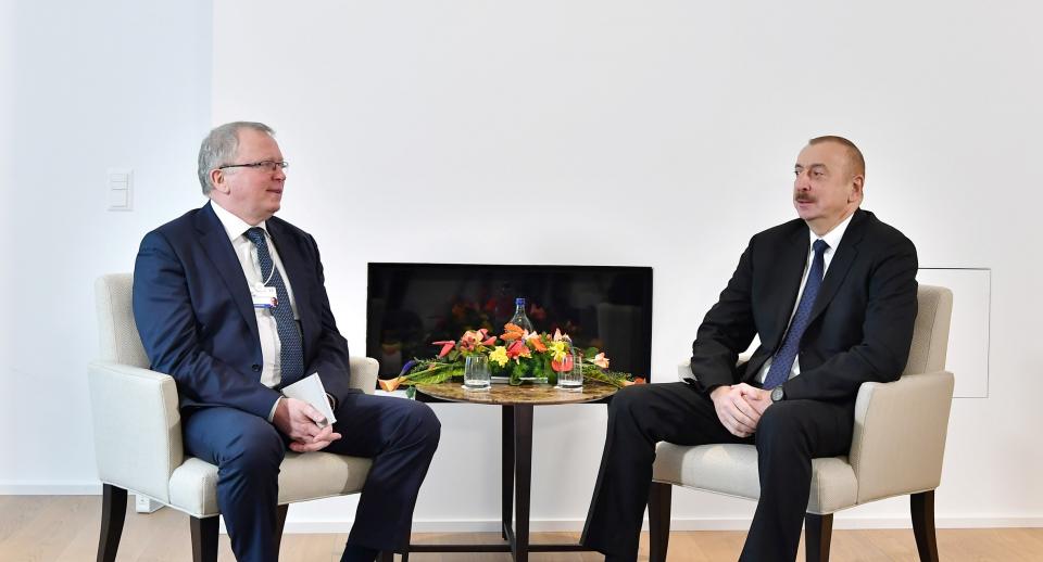 Ilham Aliyev met with Equinor CEO in Davos