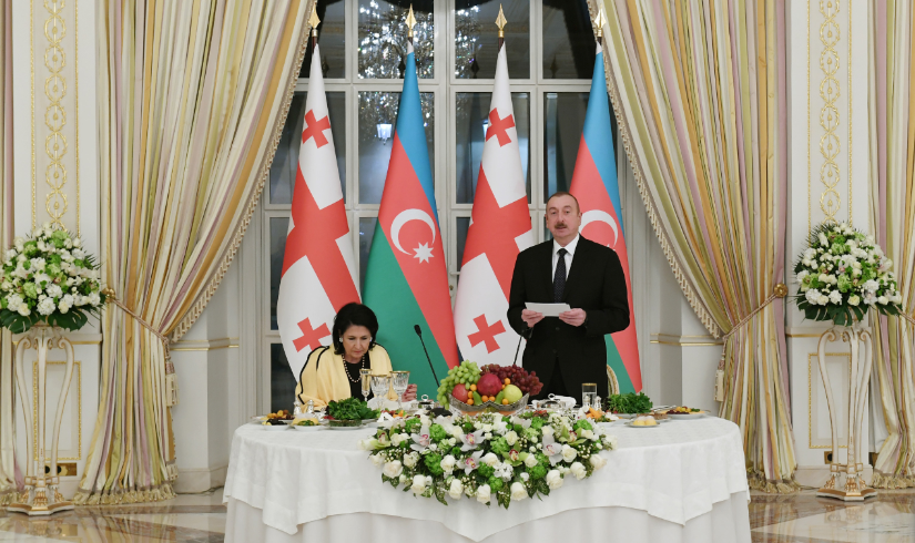 Ilham Aliyev hosted official reception in honor of Georgian President Salome Zourabichvili