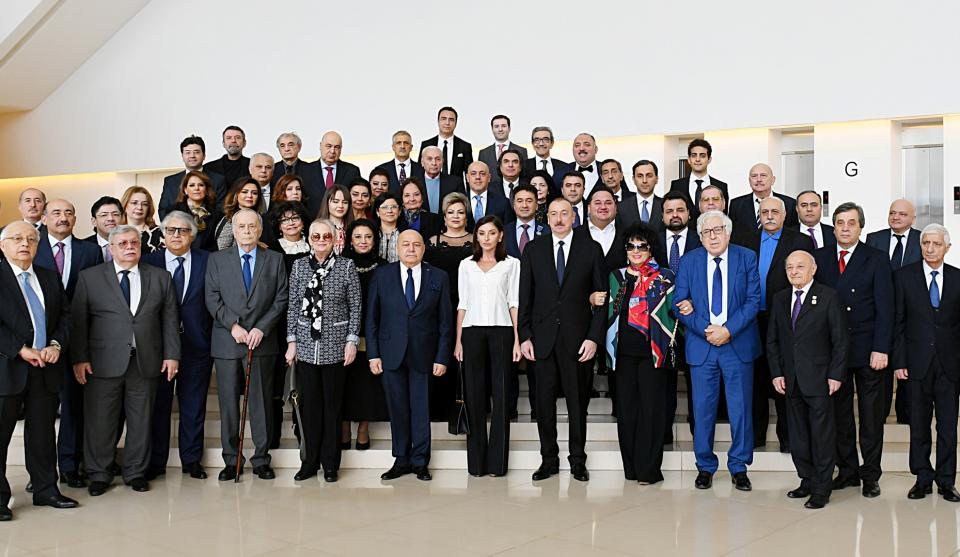 Ilham Aliyev and first lady Mehriban Aliyeva met with a group of culture and art figures